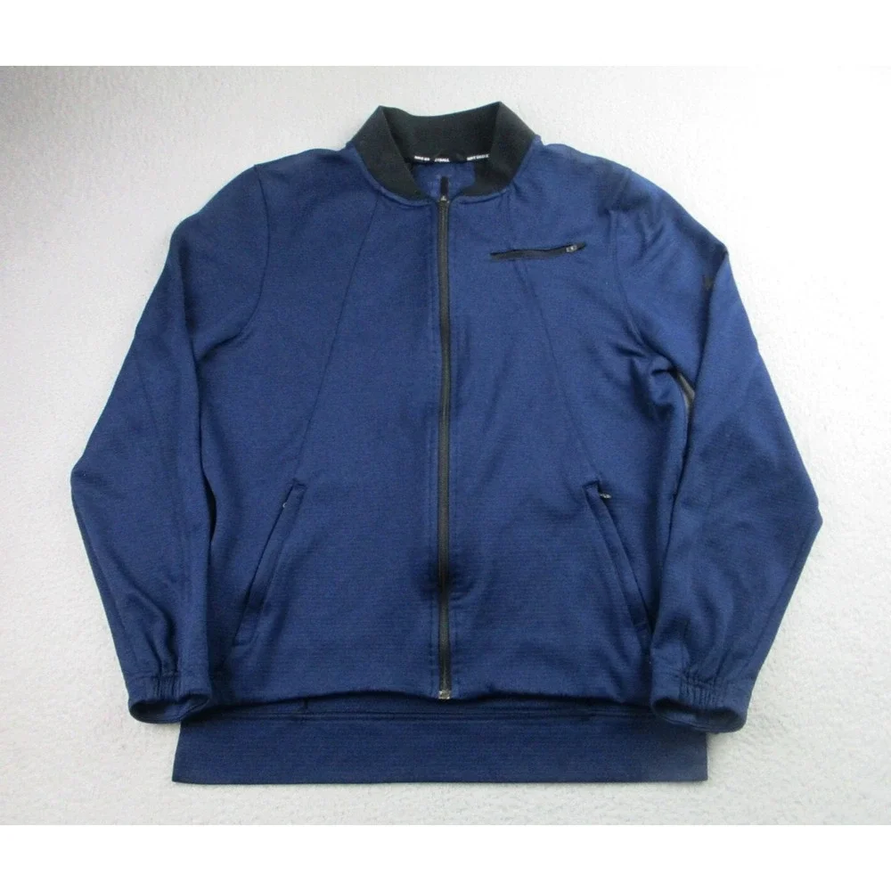 Nike Basketball Hyper Elite Jacket Mens Medium Blue L/S Full Zip Dri-Fit Pockets